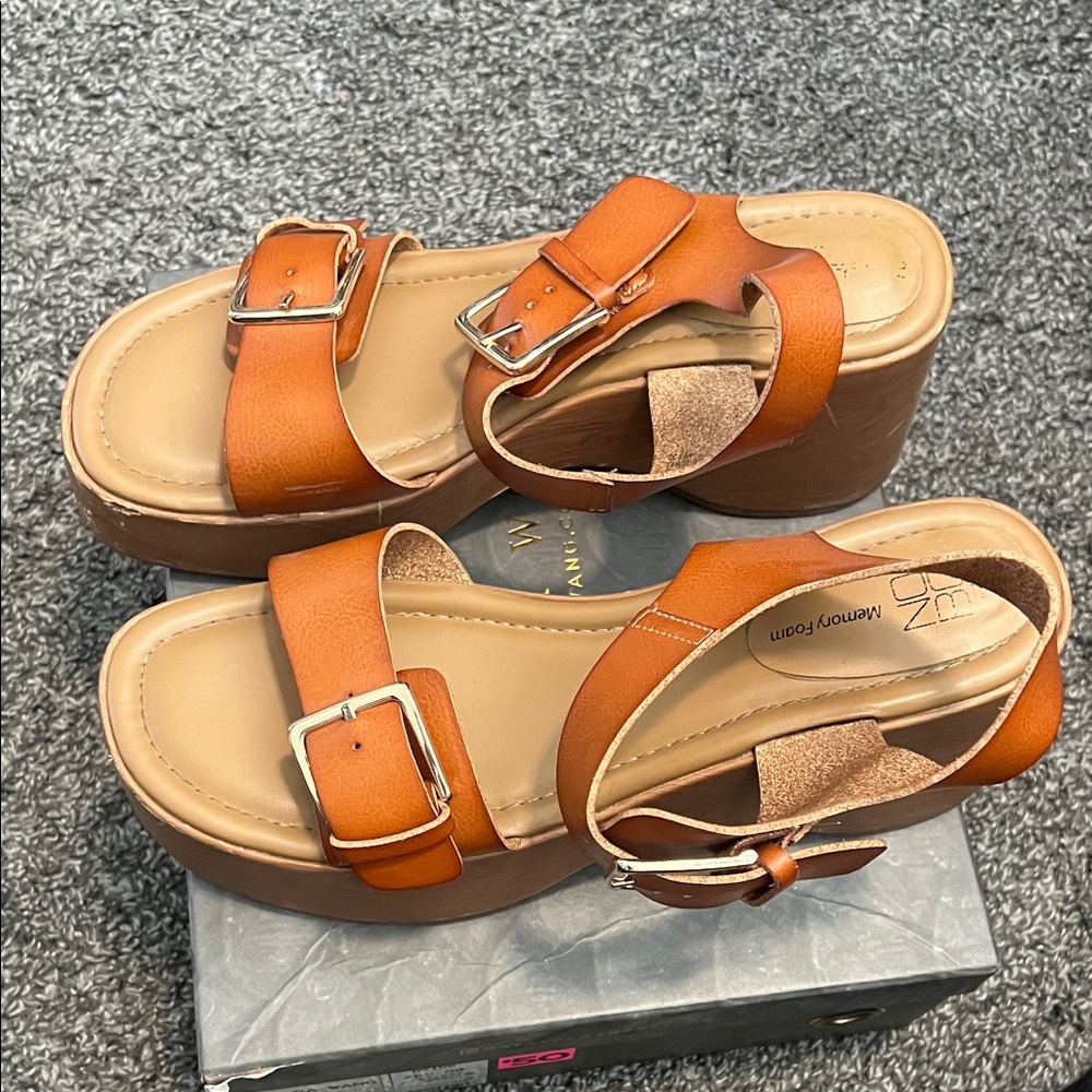 NOBO Orange Platform Sandals